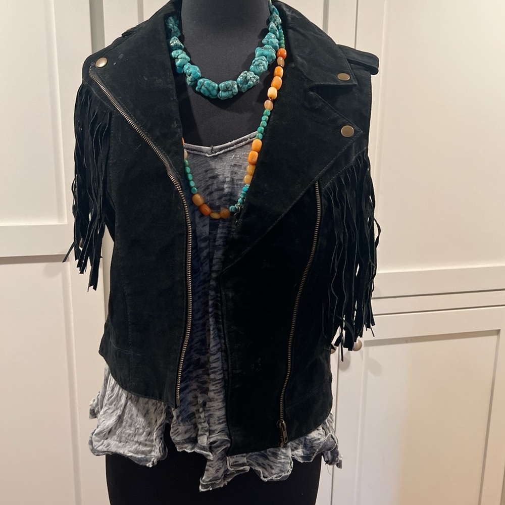 Dude black western vest